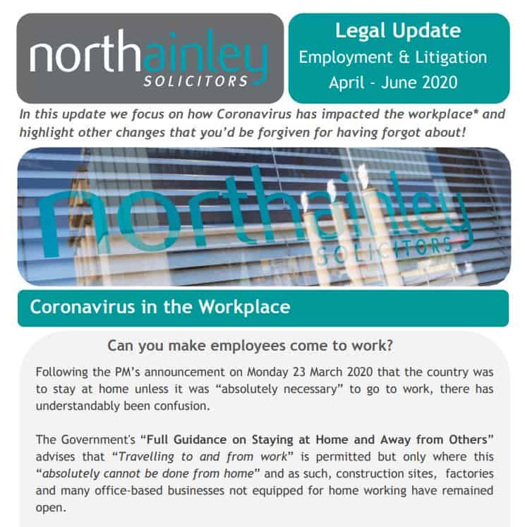 Legal update from our Employment & Litigation team